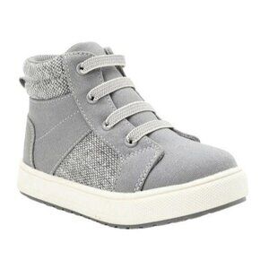 Wonder Nation Toddler Size 8 Gray Canvas High-Top Sneakers Casual & Slip-Resista